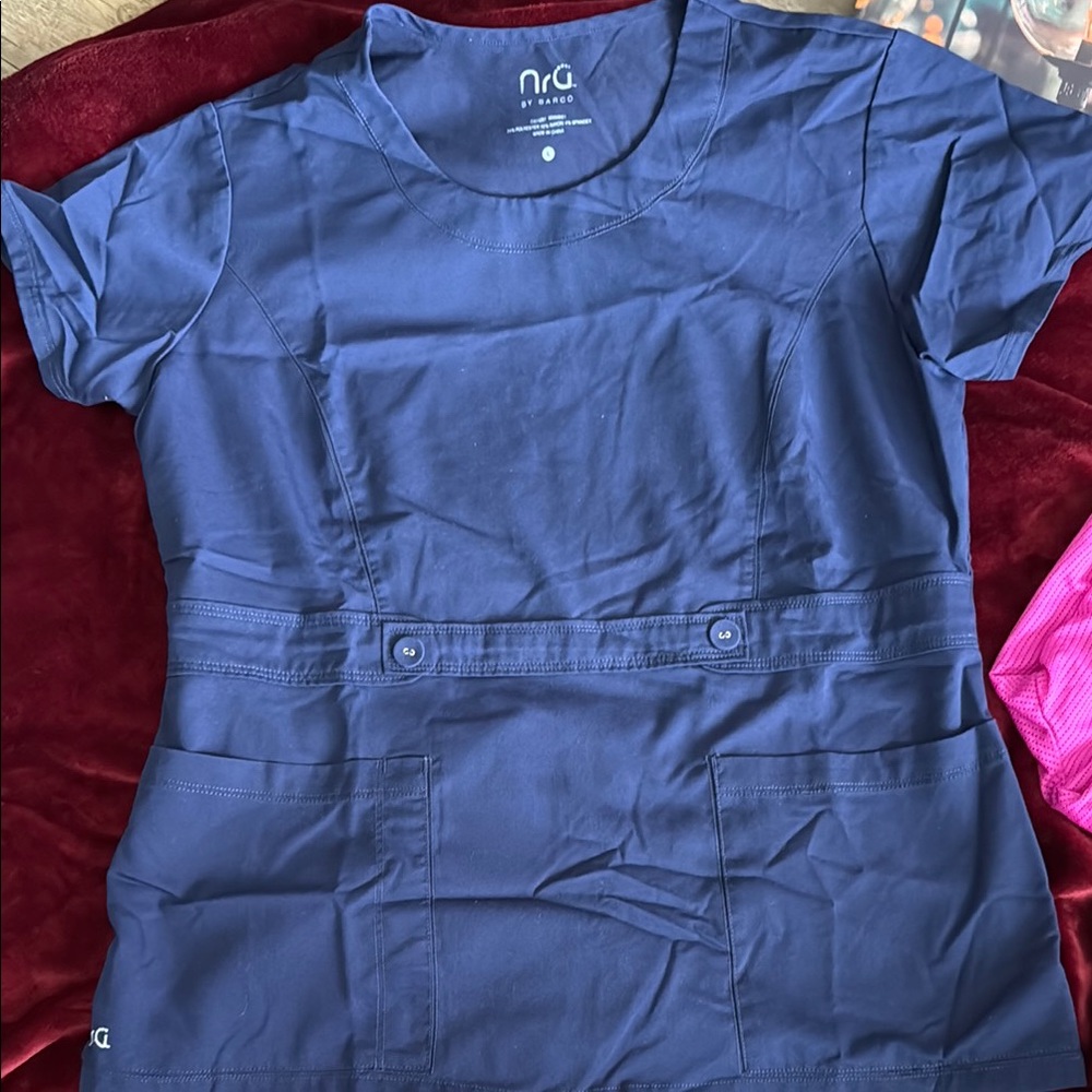 Barco Uniforms NRG Navy Scrub Top
